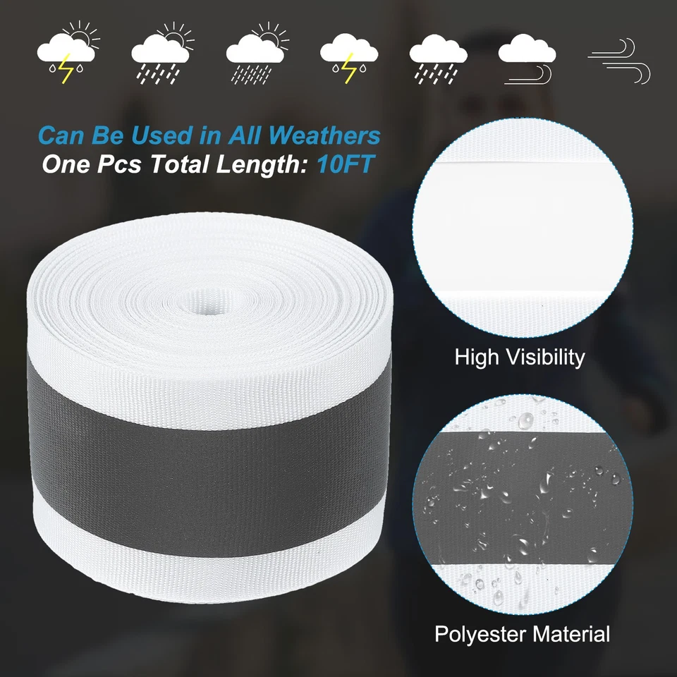 Tira de Cinta Reflectante, 2"x 33FT Cinta Reflectante para Ropa Blanca Foto 3 de 4