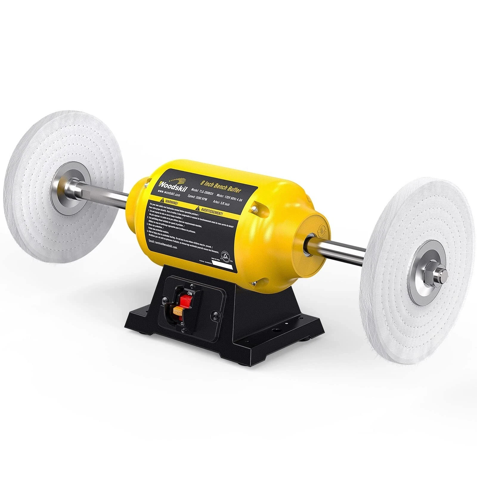 Bench Buffer Polisher 4.8A 8-Inch Polishing Machine 3600rpm 