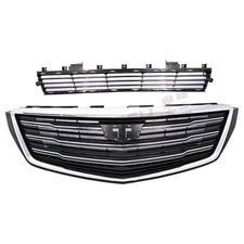 Front Black Grille with Chrome Frame Grill Kit For 2018 2019 2020 Cadillac XTS