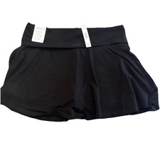 NWT-Victoria Secret Pink -All Day Cotton Foldover Skort - LARGE- Pure Black