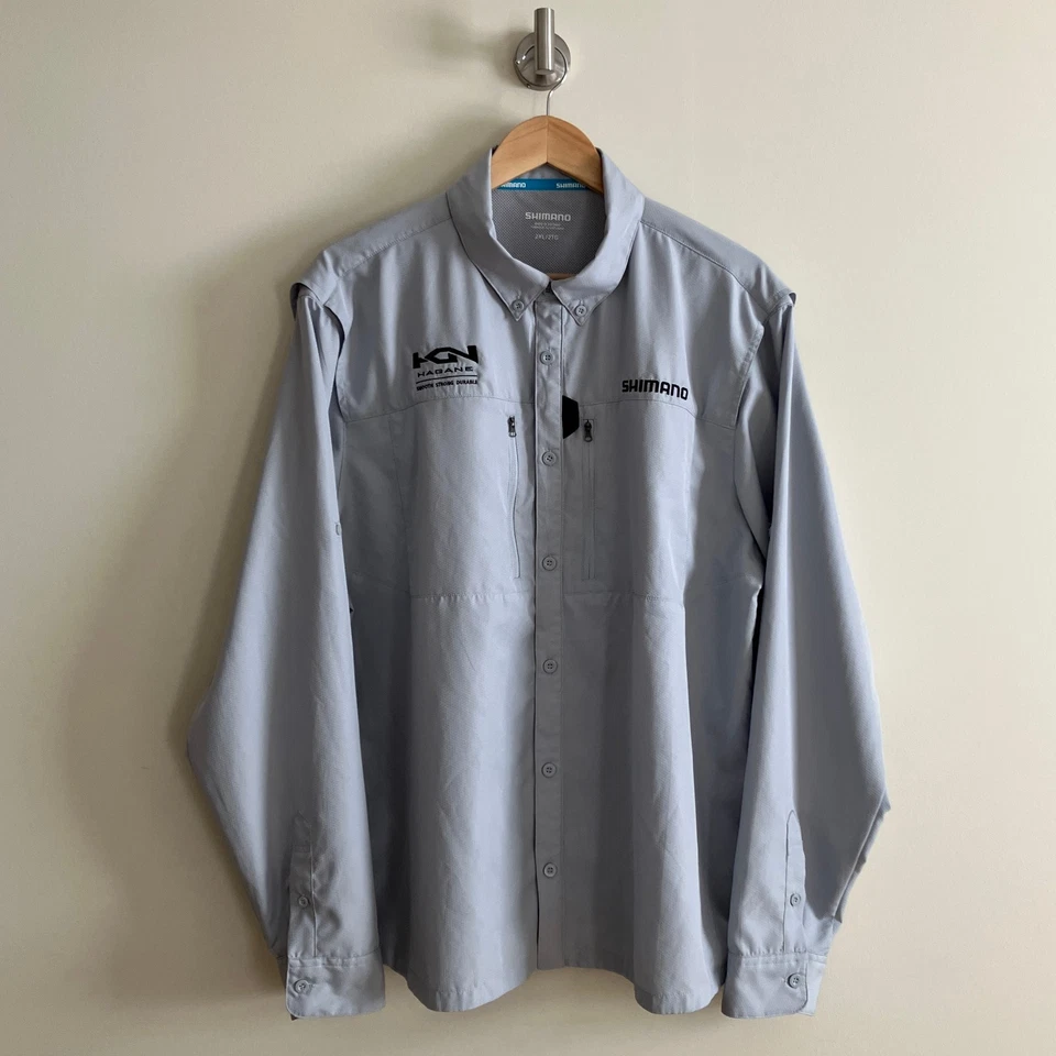 Shimano Fishing Shirts Men’s 2XL Gray & EG-PRO Polo Shirt Black Lot of 2 - Image 3 of 4