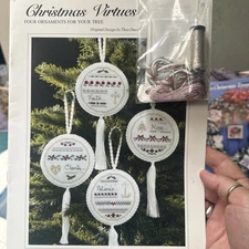 Christmas Virtues Cross Stitch Pattern Victoria Sampler And #2 Accessory Pack