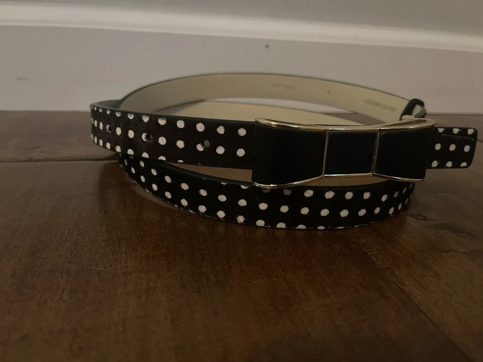 Cinto de couro Kate Spade KS2100006 preto bolinhas arco ferragem - Feminino G - Imagem 2 de 4