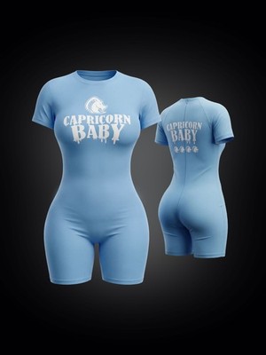Capricorn Baby Aura Sculpt Tank Sky Blue Women Fitted DTF Print Top