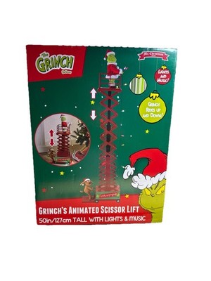 Mr. Christmas Grinch's Scissor Lift 50 inch Animated and Musical New Sealed NIB