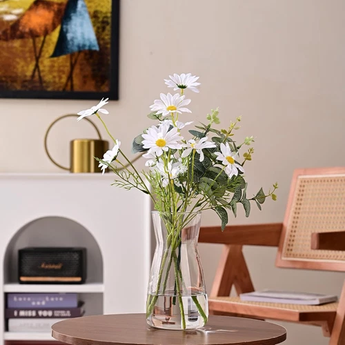 8 inch Clear Glass Flower Vases for Centerpiece Table Home Indoor Desk White - Picture 2 of 8