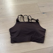 Nike Womens Dri-Fit Swoosh Luxe Padded Sports Bra Size Medium chocolate
