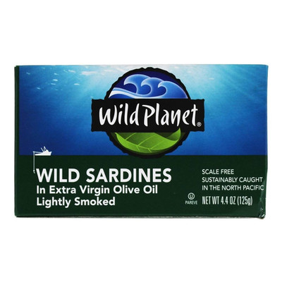 Wild Planet Lightly Smoked Sardines in EVOO & Sea Salt, 4.4 Oz, Pack of 1