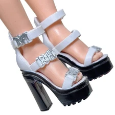 Rainbow High Avery Styles Junior Jr 9'" Doll Outfit Shoes White Sandals Heels