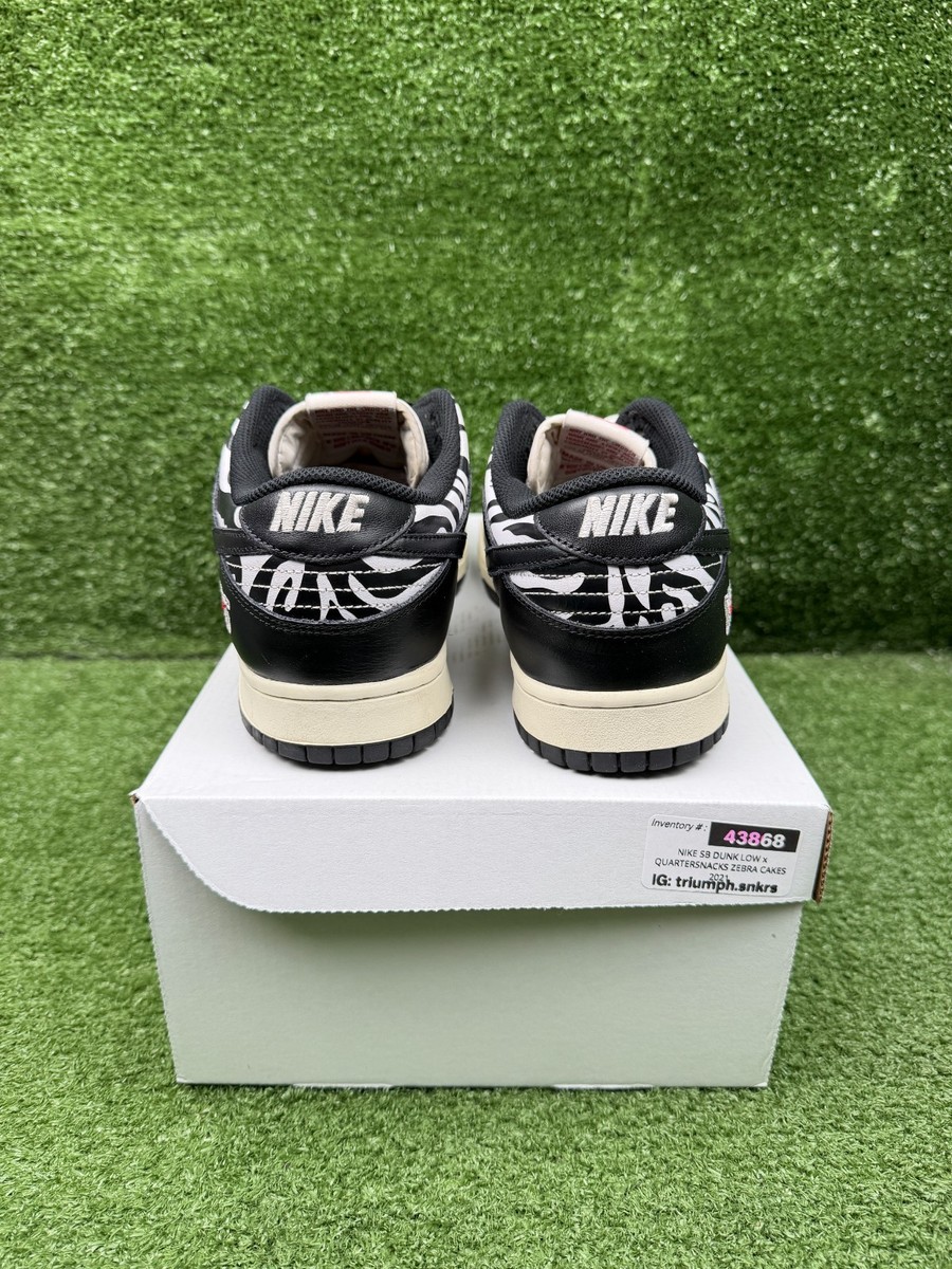Size 10.5 - Quartersnacks x Nike Dunk SB Low Little Debbie's Zebra