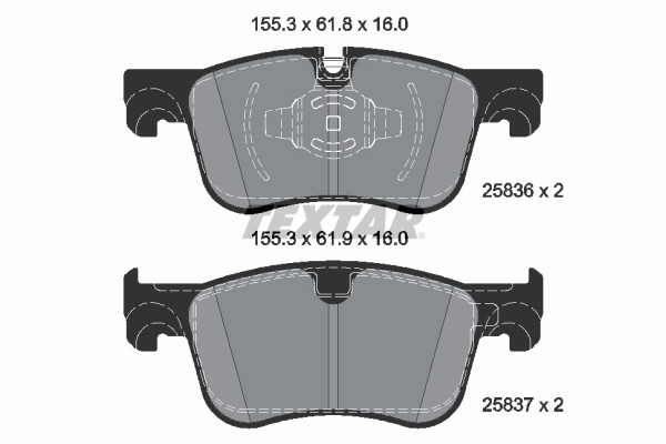 Plaquettes de frein Textar 2583605 frein à disque avant pour Citroën 1678168580