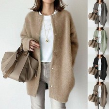 Ins Single Breasted Cardigans Fashion Solid Color Knitted Jacket Women's Autumn