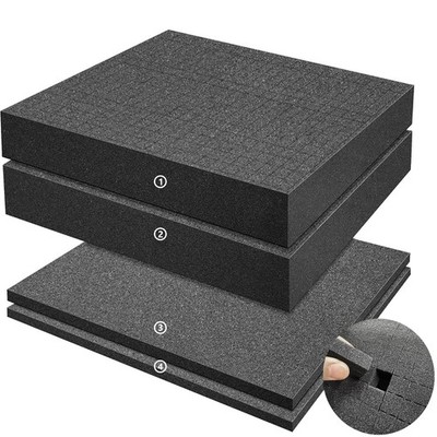 4 Pack Gun Case Foam Inserts - 16x12x2 & 16x12x0.4 Inches Pick and Pluck Foam...
