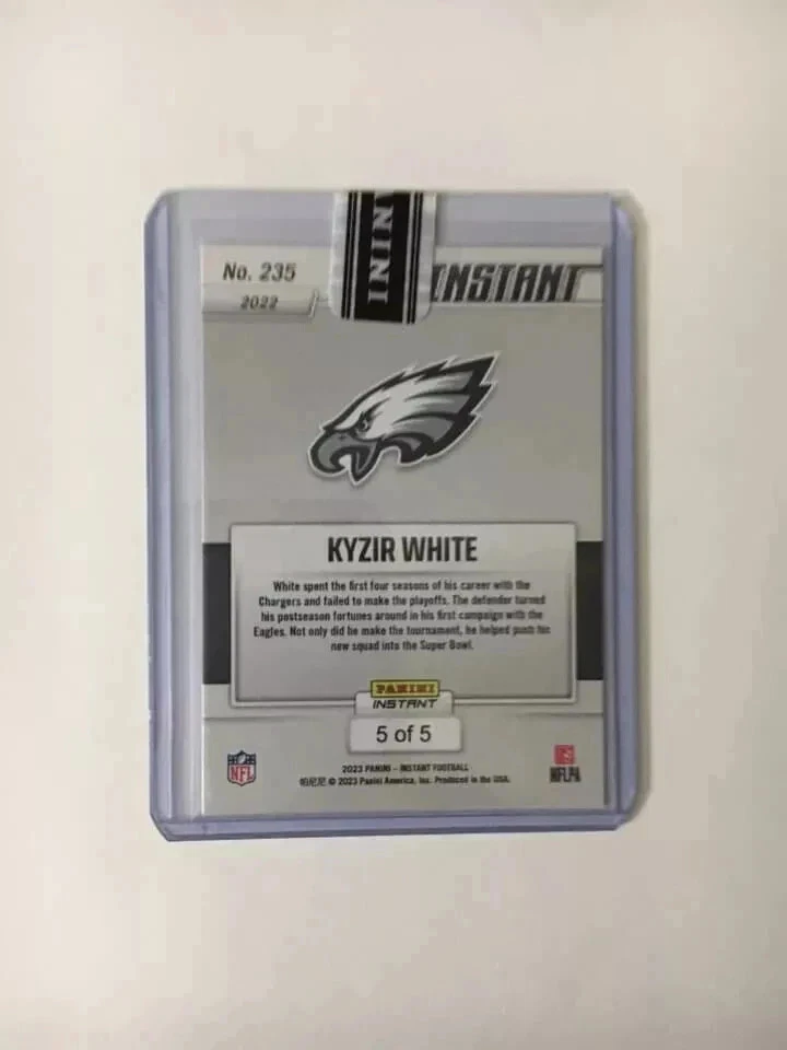 2023 PANINI NFL INSTANT #235 KYZIR WHITE EAGLES NFC CHAMPIONS VERSICOLOR #5/5 - Image 2 of 2