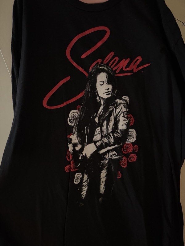 Selena Merchandise Men's 2XL Big & Tall Black Selena Graphic Print Cotton Tee