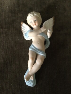 Vintage Kelvin's Porcelain/Bisque Wall Angel-Japan-B792 | eBay
