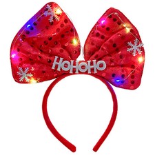 Xmas LED Flashing Light Up Glittering Christmas Headband Party Decorative Head