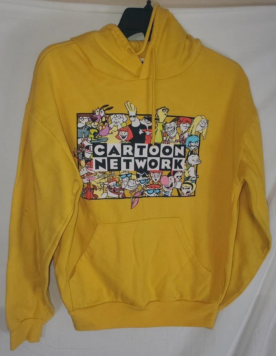 Cartoon Network Logo Women s Small Yellow Graphic Long Sleeve Hoodie