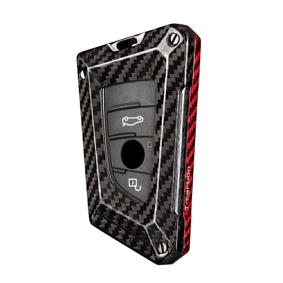 Carbon-Faser-Rot-Schwarz-Schlüsselkastenabdeckung für BMW X1 X2 X3 X4 X5 X6 F15 - Bild 2 von 4