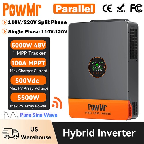 PowMr 5000W Solar Inverter Off Grid Pure Sine Wave AC110V IN 80A MPPT Controller - Picture 23 of 41