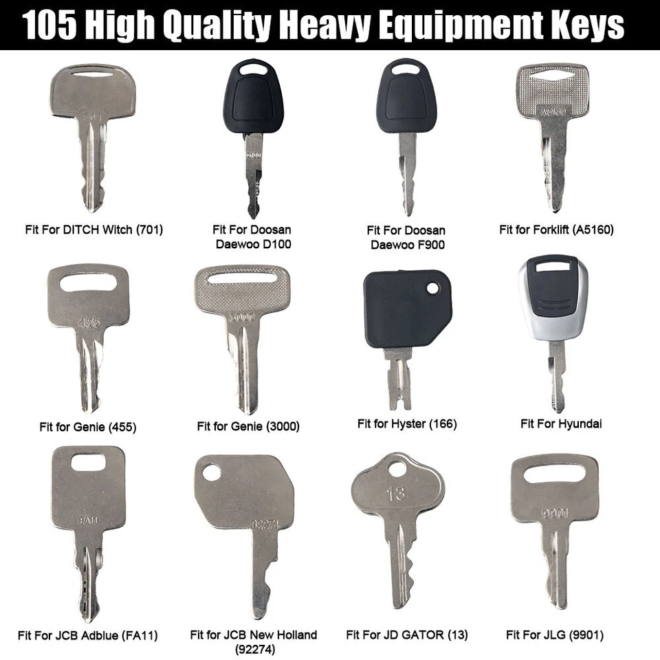 105x Master Keys Set Heavy Equipment Ignition Keys Fits Many Models USA - Image 4 of 4