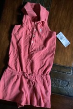 Polo Ralph Lauren Romper GirlPink Coral Jumpsuit Romper Sleeveless Outfit Size 5