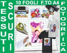 10 FOGLI A4 170 GR CARTA TRANSFER U.S.A. FOTOGRAFICA TESSUTI SCURI STAMPA LASER