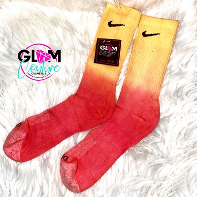 orange tie dye nike socks