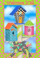 Chevron Birdhouses - Double Sided Standard Size Decorative Flag 28 X 40 I... Chevron Birdhouses - Double Sided Standard Size Decorative Flag 28 X 40 I...