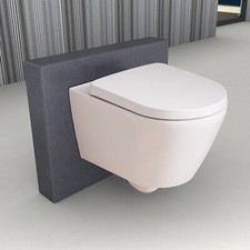 WC sospeso a parete senza bordo lavabo bianco Nano Softclose coperchio Duravit Mino