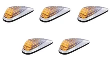 (Set/5) Grakon 2000 Style Cab Light Amber LED / Clear Lens w/ Chrome Housing