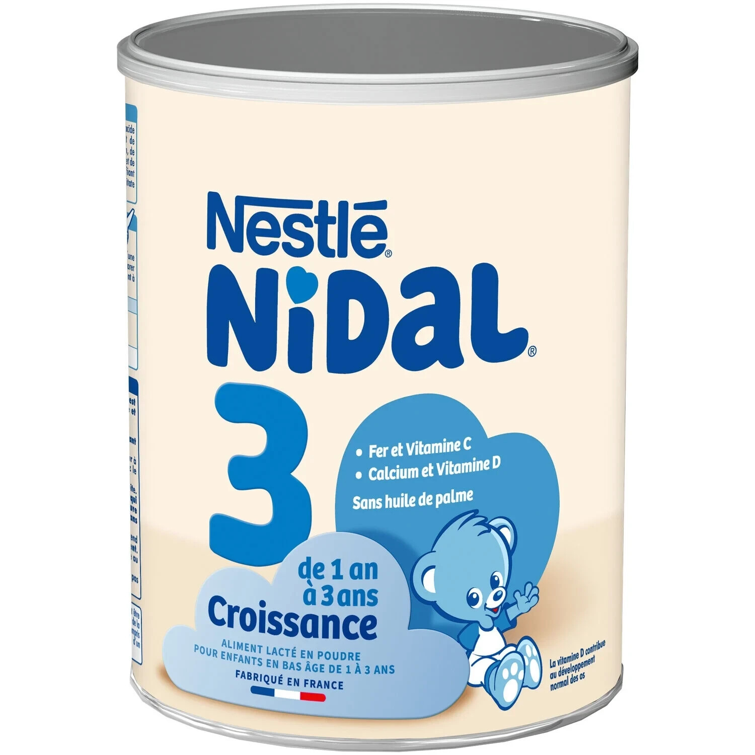 Lait bébé en poudre Nidal 1 an pour le petit-déjeuner équilibré des petits 800g