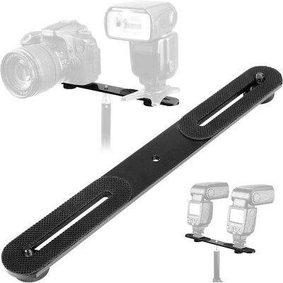 1/4'' Screw Hole 10.6'' Dual Camera Tripod Mount Flash Bracket Extension Bar