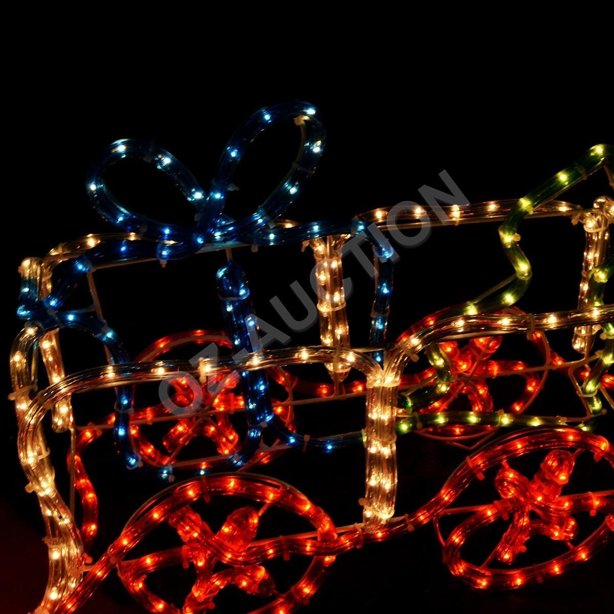 3D Flashing Gift Train LED Christmas Rope Lights Xmas Decor Party