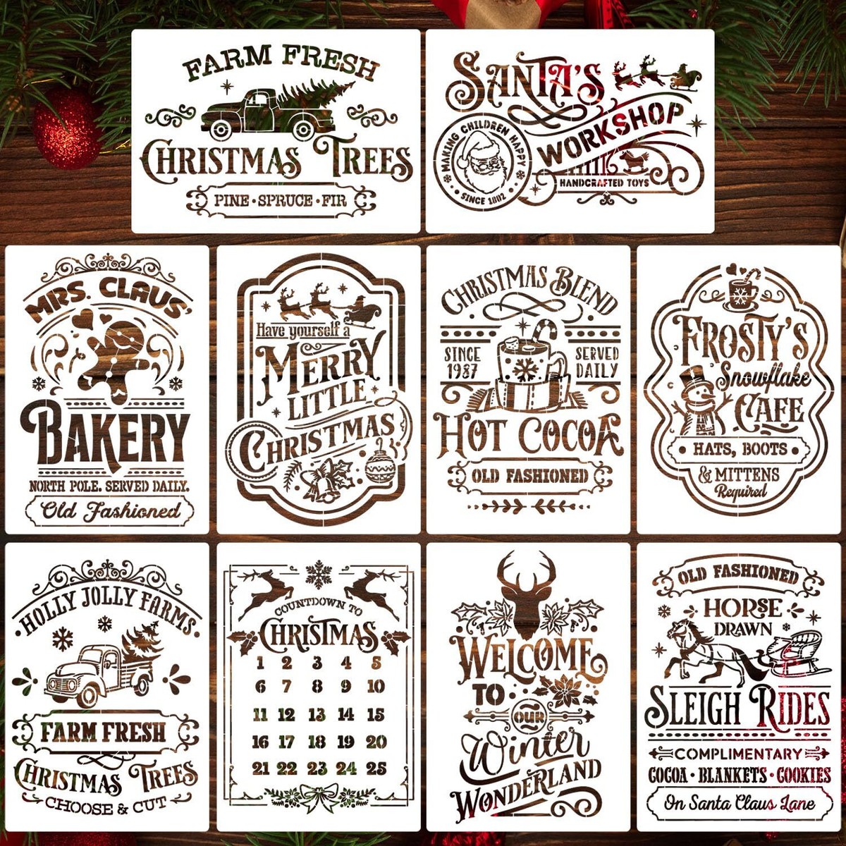 Christmas Stencils for DIY Wood Crafts A4 Holiday Templates | eBay christmas-stencils-for-diy-wood-crafts-a4-holiday-templates-ebay