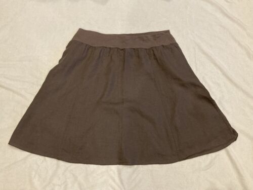 Eileen Fisher Size XL Linen Midi Skirt A-Line Fla… - image 1