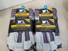 Lot of 12 Pairs - Wells Lamont Gloves Heavy Duty Work & Home Cowhide Palm Medium