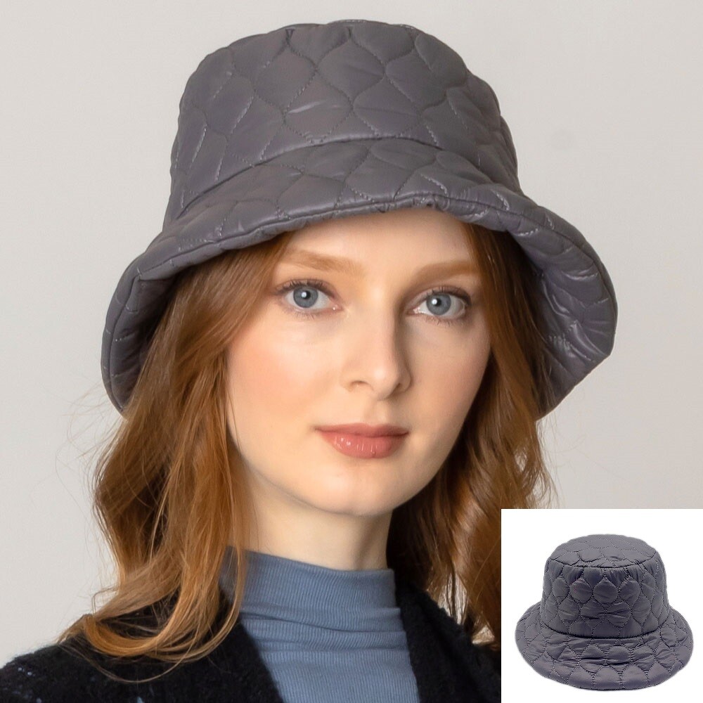 Quilted Padded Wide Brim Soft High Quality Warm Fall Winter Bucket Hat