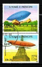 Ballons et Dirigeables St Thomas et Prince 1983 (25) Yvert 739 + 740 oblitérés
