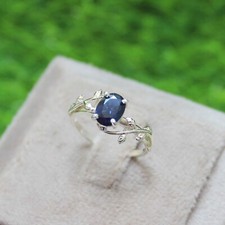 Vintage sapphire ring , blue gemstone wedding ring, handmade jewelry, gift