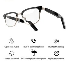 Bluetooth Smart Glasses Audio Wireless Headphones Anti-Blue Light Len Sunglasses
