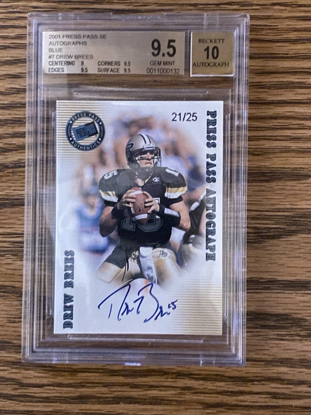 Drew Brees Press Pass Se Autographs # Blue