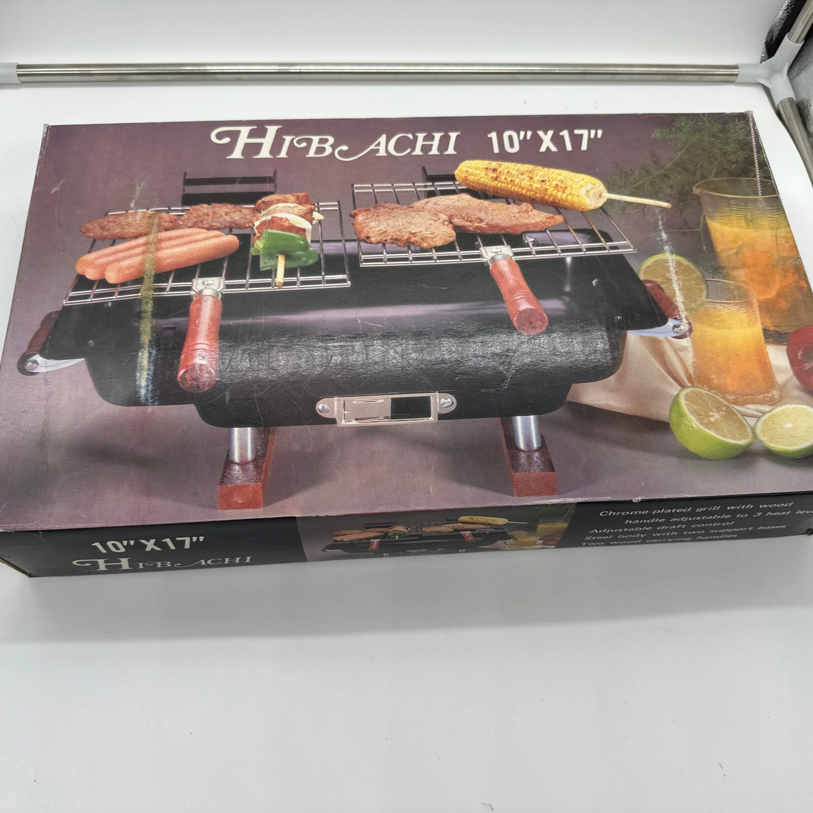 New Hibachi Barbecue Camping Steel Grill 10”x17”