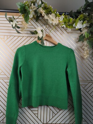 ALC Women's Wooster Sweater Green Cropped Long Sleeve Pullover