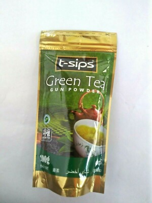 T-SIPS GREEN TEA GUNPOWDER PURE CEYLON HEALTHY TEA 100G