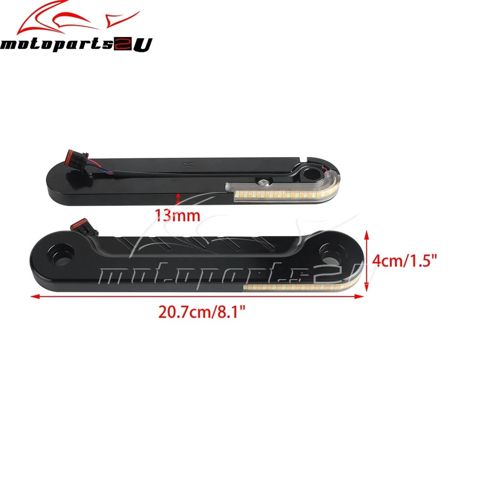 Front LED Flush Fork Turn Signals Light DRL For Harley Street Electra Glide FLHR - Image 3 of 4