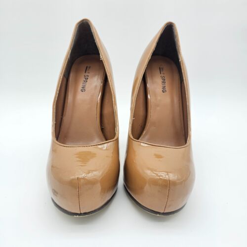 Call it Spring Women's Round Toe Caramel/Tan Platform High Heels, Size 6 - Picture 2 of 10