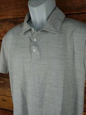All in Motion men S or L Light Gray Striped Golf Polo Shirt Moisture Wicking NWT