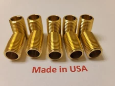10 pcs 1/4"  Male NPT Brass Pipe Close Nipple MADE IN USA