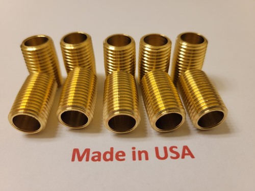 10 pcs 1/4" Male NPT Brass Pipe Close Nipple MADE IN USA